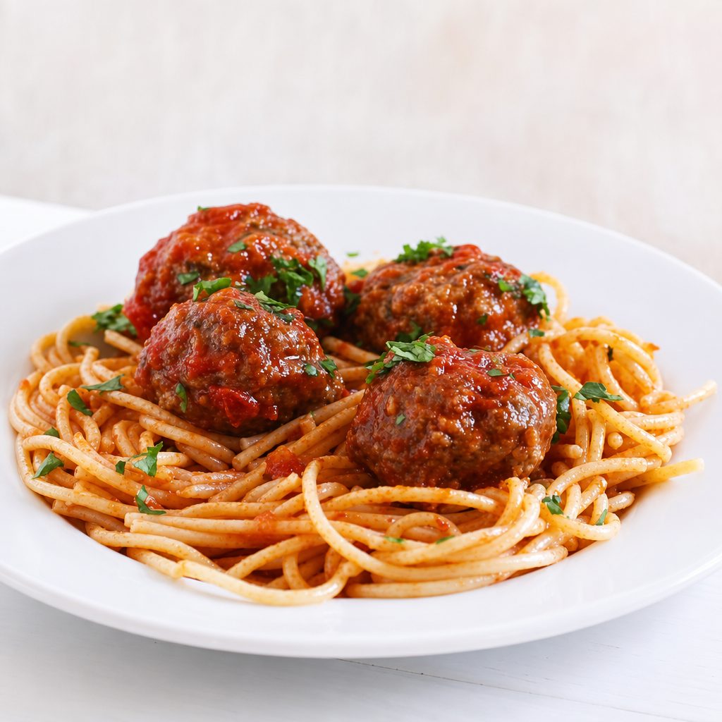 Homemade Meatballs & Pasta.