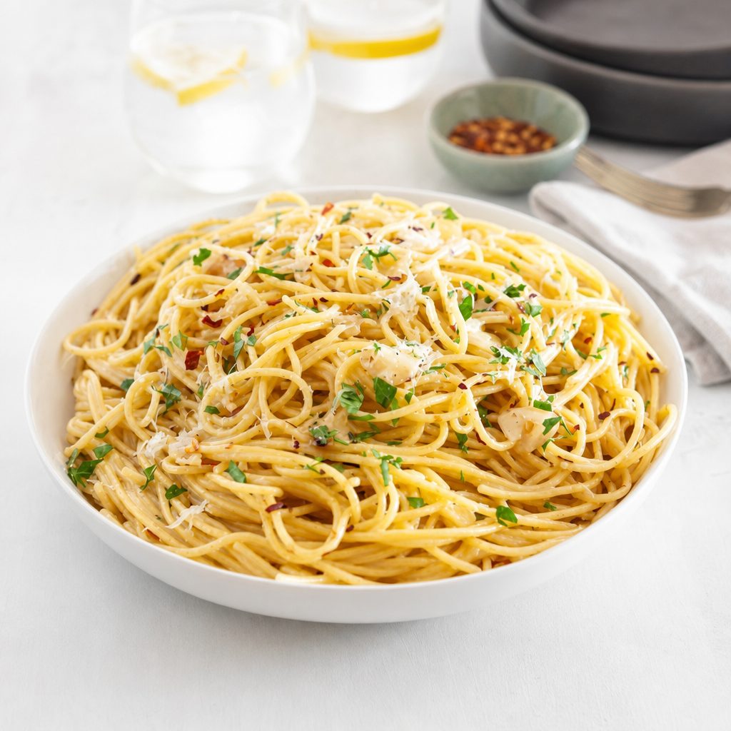 White aioli pasta.