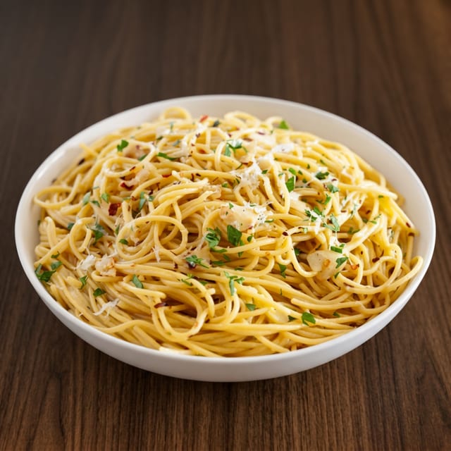 White aioli pasta.